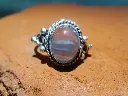 Rainbow Moonstone Silver Ring 