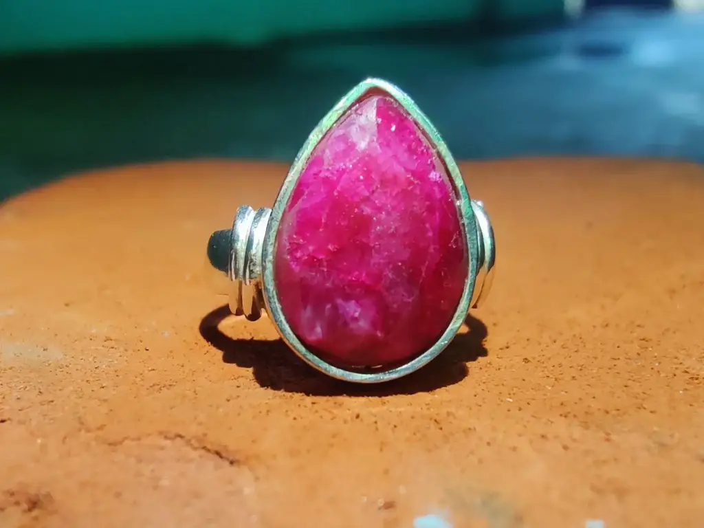 Natural Ruby Gemstone Sterling Silver Ring