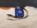 Round-Cut Blue Sapphire Gemstone 925 Sterling Silver Ring