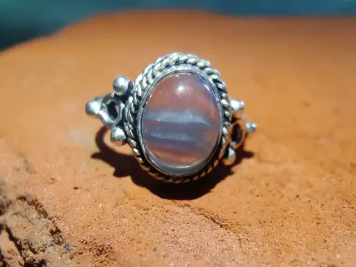 Rainbow Moonstone Silver Ring 