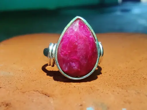 Natural Ruby Gemstone Sterling Silver Ring